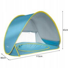 Malatec Popup polodprti šotor za plažo z bazenom 65x115x80cm