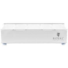 Royal Catering Barski organizator za dodatke za pijače z pokrovom 5 x 0,4 l