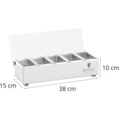 Royal Catering Barski organizator za dodatke za pijače z pokrovom 5 x 0,4 l