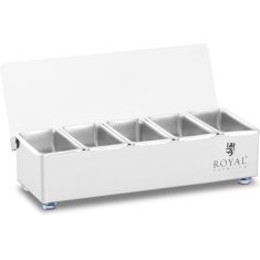 Royal Catering Barski organizator za dodatke za pijače z pokrovom 5 x 0,4 l
