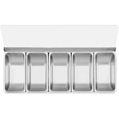 Royal Catering Barski organizator za dodatke za pijače z pokrovom 5 x 0,4 l