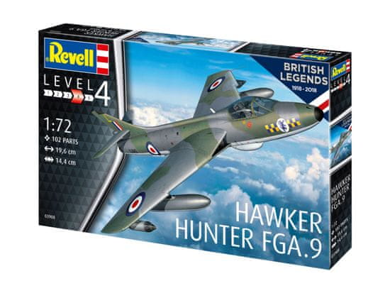 Revell maketa-miniatura 100 Years RAF: Hawker Hunter FGA.9 • maketa-miniatura 1:72 starodobna letala • Level 4