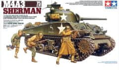 Tamiya maketa-miniatura M4A3 SHERMAN s 75 mm TOPOM • maketa-miniatura 1:35 tanki in oklepniki • Level 3