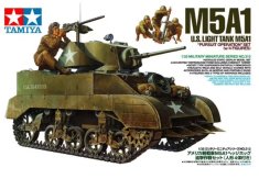 Tamiya maketa-miniatura Ameriški lahki tank M5A1 s 4 figurami • maketa-miniatura 1:35 tanki in oklepniki • Level 3