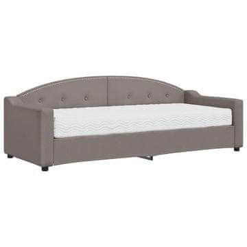 Vidaxl Dnevna postelja z vzmetnico taupe 80x200 cm blago