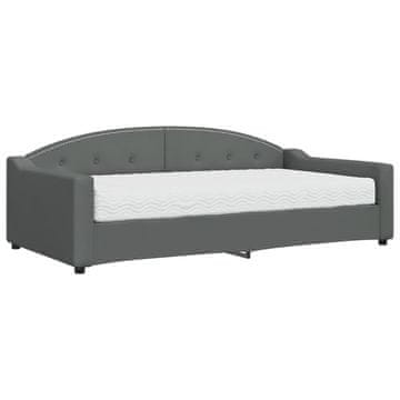 Vidaxl Dnevna postelja z vzmetnico temno siva 100x200 cm blago