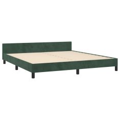 Vidaxl Posteljni okvir z vzglavjem temno zelen 160x200 cm žamet