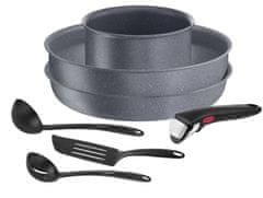 Tefal Ingenio Natural Force set posod, 7 delni, sivo-črn (L3969072)