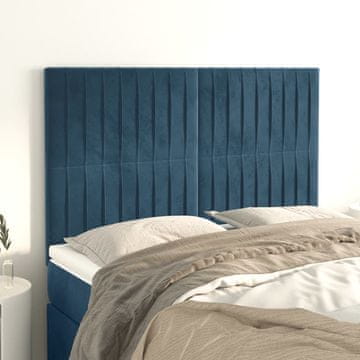 Vidaxl vidaXL Vzglavja postelje, komplet 4 kosov, temno modra, 72x5x78/88 cm, žamet
