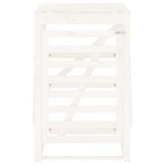 Vidaxl Lopa za smetnjak bela 84x90x128,5 cm trdna borovina