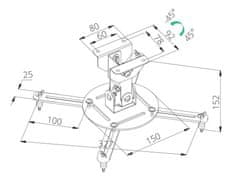 TB Stropni nosilec za projektor TB-M51 10kg 15,2cm