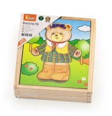 Viga Lesena preoblačilna sestavljanka Teddy Bear
