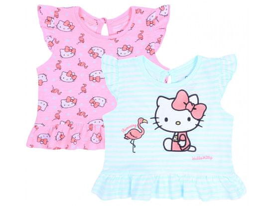 HELLO KITTY 2x Roza-mentolna majica, T-shirt Hello Kitty