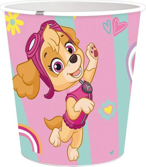 Stor KOŠ ZA SMETI PAW PATROL 5L, PREMER 21 CM, PLASTIKA, ROZA