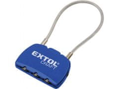Extol Craft Kombinirana ključavnica s tremi številkami. po kodi, dolžina kabel 150mm