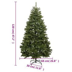 Vidaxl Umetna novoletna jelka s stojalom zelena 120 cm