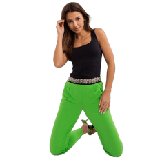 ITALY MODA Ženske hlače z žepi SAMS svetlo zelene barve DHJ-SP-A382.10_402345 2XL