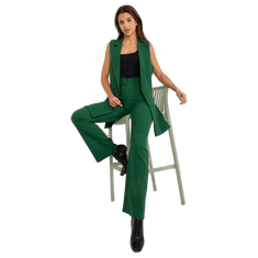 ITALY MODA Ženski komplet hlač na zvonec YKELI temno zelena DHJ-KMPL-5069.16X_402372 L