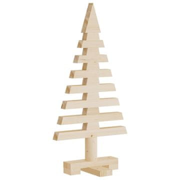 Vidaxl | Leseno božično drevo | z stojalom naravno 60 cm Trdna borovina
