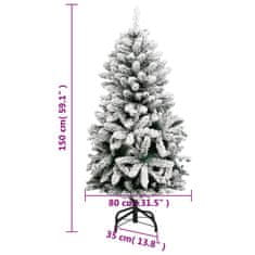 Vidaxl Umetna novoletna jelka s snegom 150 cm