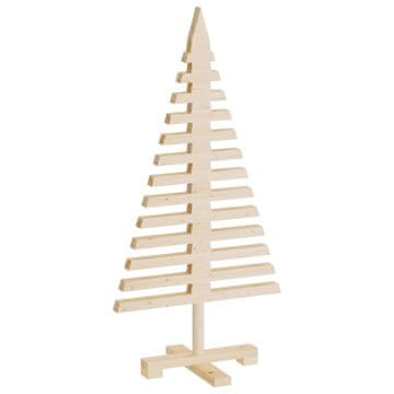 Vidaxl | Leseno božično drevo | z stojalom naravno 90 cm Trdna borovina