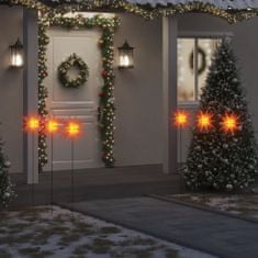 shumee Božične svetilke s konicami 3 kosi LED zložljive rdeče 35 cm
