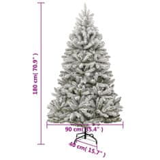 Vidaxl Umetna novoletna jelka s snegom 180 cm