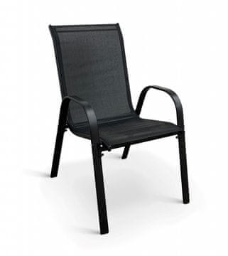 Texim Vrtni stol Ramada, črn, zložljiv, jeklena konstrukcija in tekstilno sedišče 76×54×90 cm