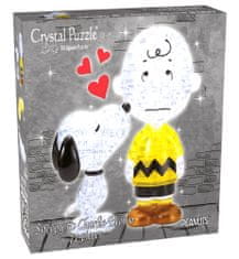 HCM Kinzel 3D kristalna sestavljanka Snoopy in Charlie Brown 77 kosov
