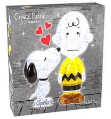 HCM Kinzel 3D kristalna sestavljanka Snoopy in Charlie Brown 77 kosov