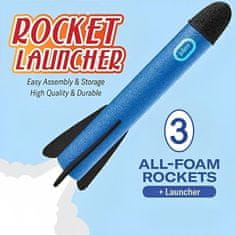 JOJOY® Penasta raketa, Izstreljevalna raketa (1x nosilec, 3x raketa, 1x izstreljevalnik (zračna blazina), 1x cev) | ROCKETUP