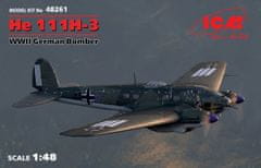 ICM maketa-miniatura Nemški bombnik 111H-3 iz druge svetovne vojne • maketa-miniatura 1:48 starodobna letala • Level 5