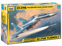 Zvezda maketa-miniatura Sukhoi Su-27UB Flanker-C • maketa-miniatura 1:72 novodobna letala • Level 3