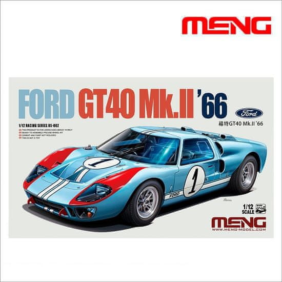 Meng maketa-miniatura Ford GT40 Mk.II '66 • maketa-miniatura 1:12 starodobni avtomobili • Insane