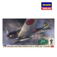 Hasegawa maketa-miniatura A6M5 ZERO FIGHTER TYPE 52 (s figuro) • maketa-miniatura 1:48 starodobna letala • Level 4