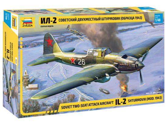 Zvezda maketa-miniatura IL-2 Shturmovik (mod.1943) • maketa-miniatura 1:48 starodobna letala • Level 4