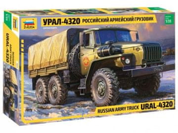 Zvezda maketa-miniatura Ruski vojaški tovornjak Ural 4320 • maketa-miniatura 1:35 tovornjaki • Level 3
