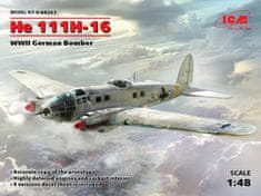 ICM maketa-miniatura Nemški bombnik 111H-16 iz druge svetovne vojne • maketa-miniatura 1:48 starodobna letala • Level 5