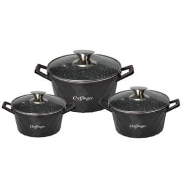 Northix Set z lončki - aluminij in steklo - 6 delov