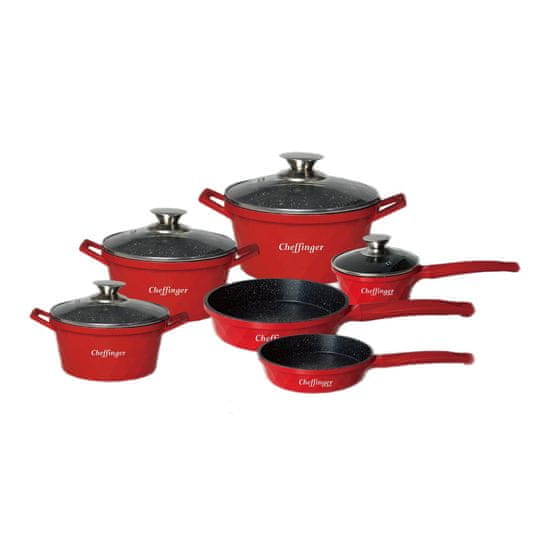 Northix Set kahlica iz 10 delov - rdeča - eleganten dizajn