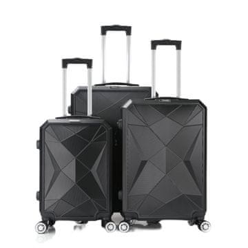 Northix Set s kovčki - 3 velikosti - črn