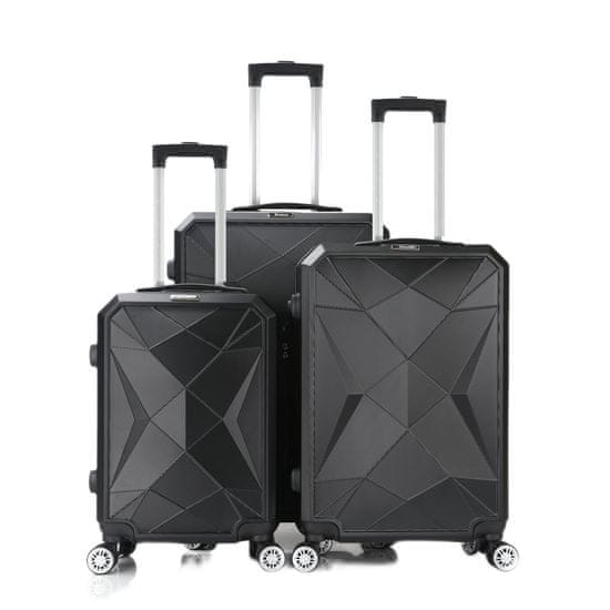 Northix Set s kovčki - 3 velikosti - črn