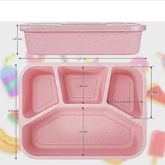 Northix Škatla za hrano s 4 predelki - biorazgradljiva plastika 