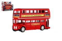 Teddies Avtobus "London" rdeč dvonadstropni kovinski/plasten 12cm zložljiv