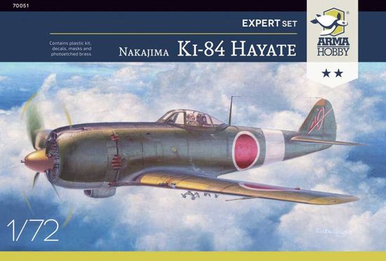 ARMA Hobby maketa-miniatura Nakajima Ki-84 Hayate Expert Set • maketa-miniatura 1:72 starodobna letala • Level 4