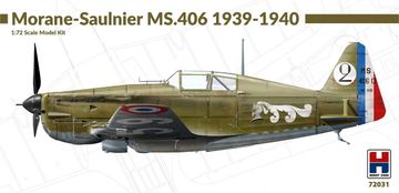 Hobby2000 maketa-miniatura Morane-Saulnier MS.406 1939-40 • maketa-miniatura 1:72 starodobna letala • Level 3