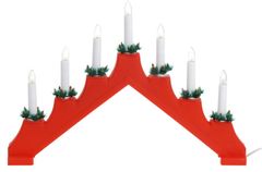 HOMESTYLING Božična dekoracija 7 LED svečk rdeča KO-AX8000070