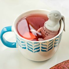 Northix Luštno cedilo za čaj - sivi zajček - silikon 