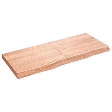 Vidaxl Mizna plošča sv. rjava 120x50x(2-6)cm obdelana trdna hrastovina