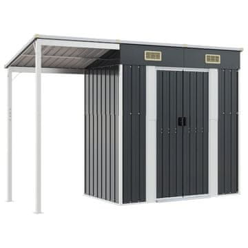 Vidaxl Vrtna lopa z nadstreškom antracitna 277x107x181 cm jeklo
